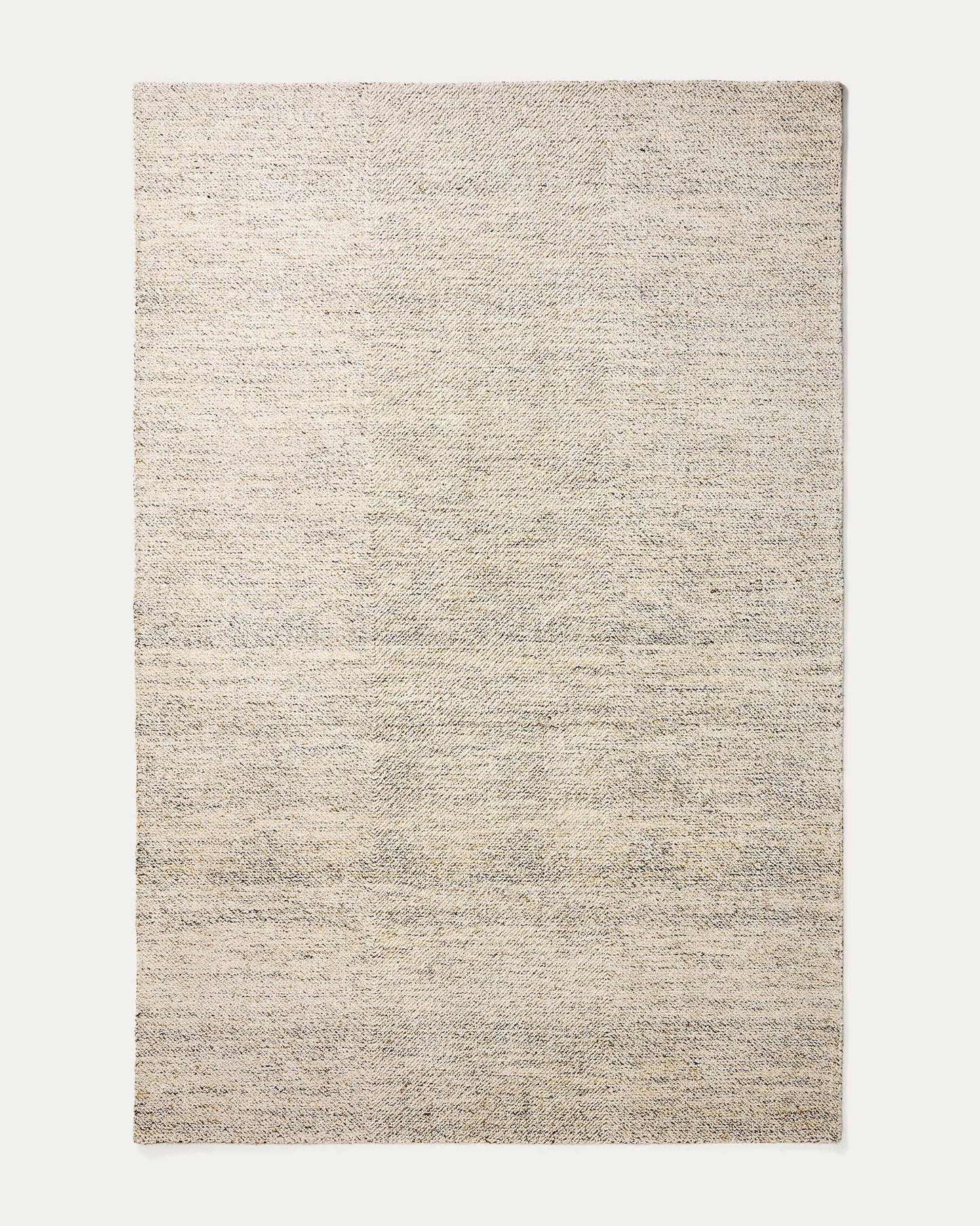 Tappeto Lenuo in lana e cotone jacquard écru 200 x 300 cm