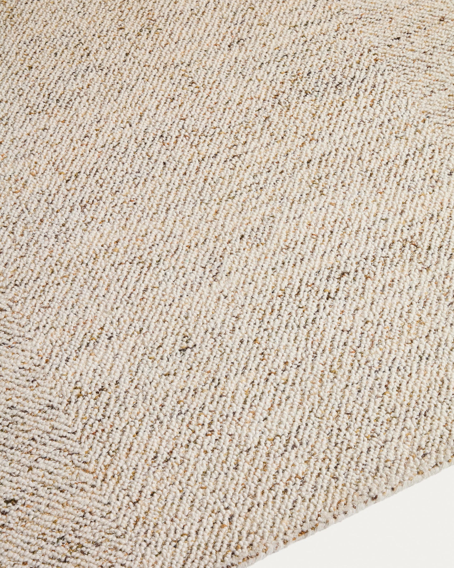 Tappeto Lenuo in lana e cotone jacquard écru 160 x 230 cm