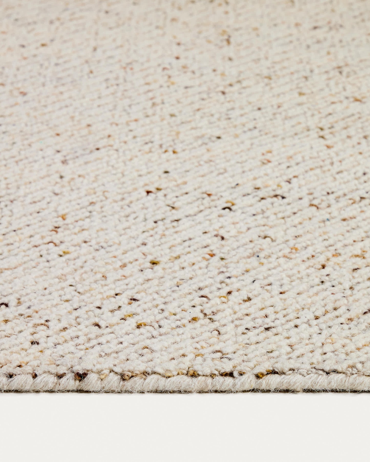 Tappeto Lenuo in lana e cotone jacquard écru 160 x 230 cm