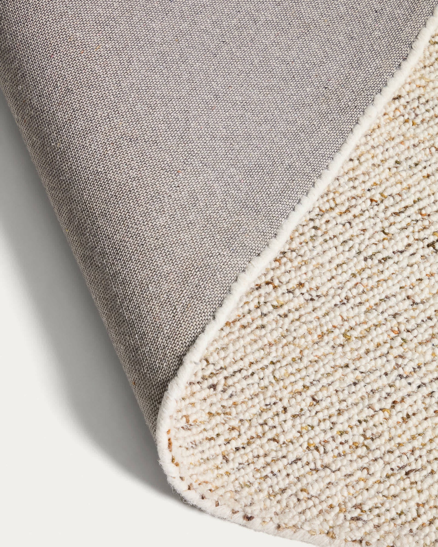 Tappeto Lenuo in lana e cotone jacquard écru 160 x 230 cm
