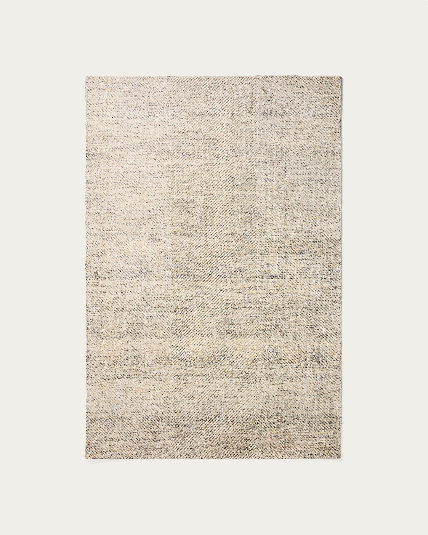 Tappeto Lenuo in lana e cotone jacquard écru 160 x 230 cm