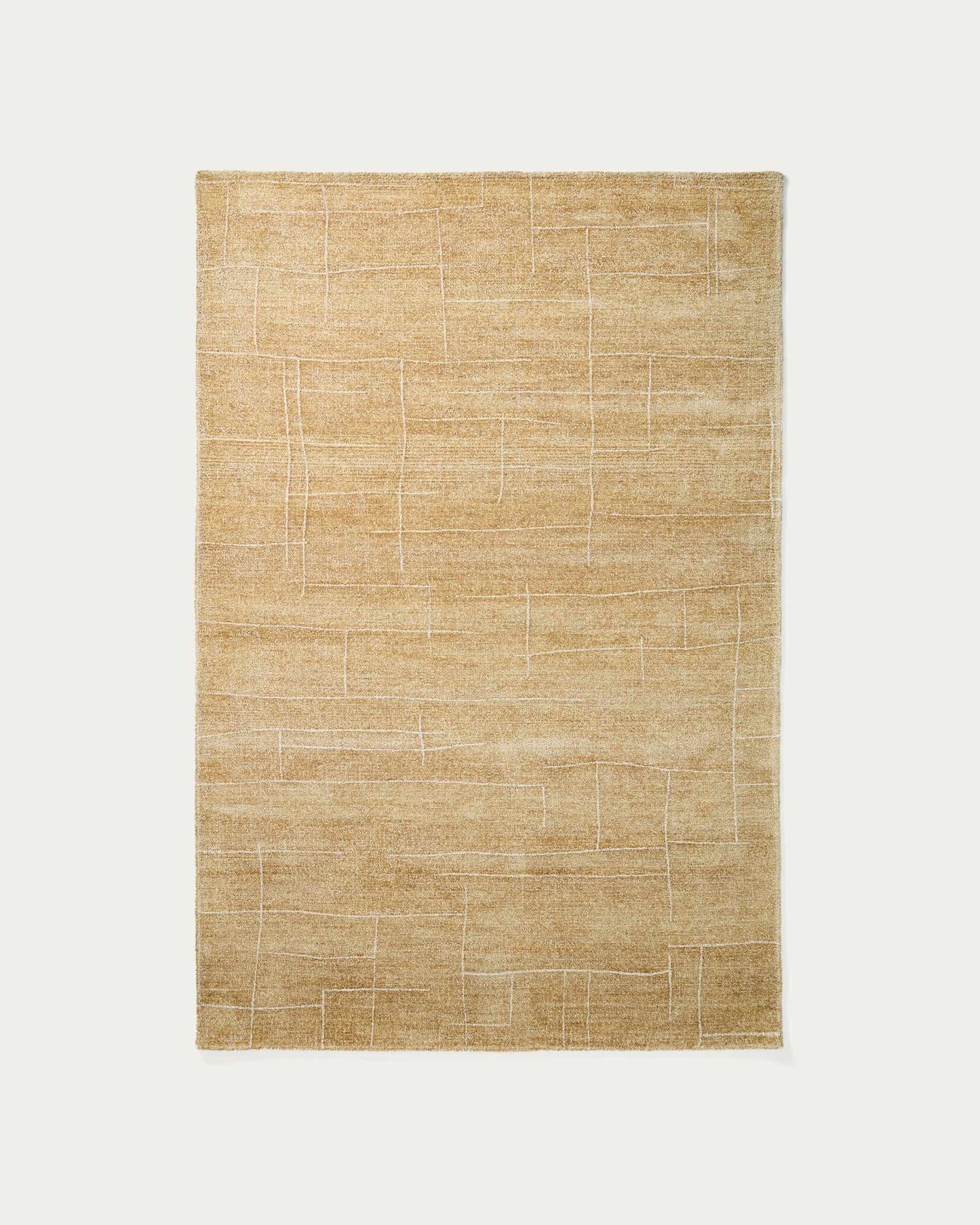 Tappeto Eloda in lana e viscosa senape 160 x 230 cm