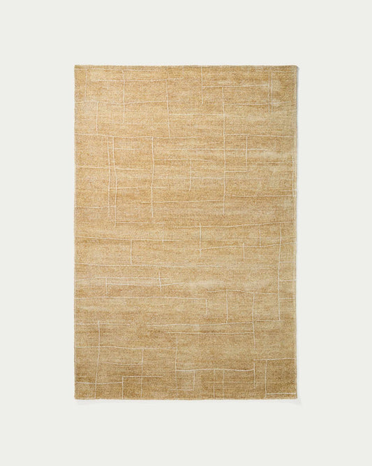Tappeto Eloda in lana e viscosa senape 160 x 230 cm