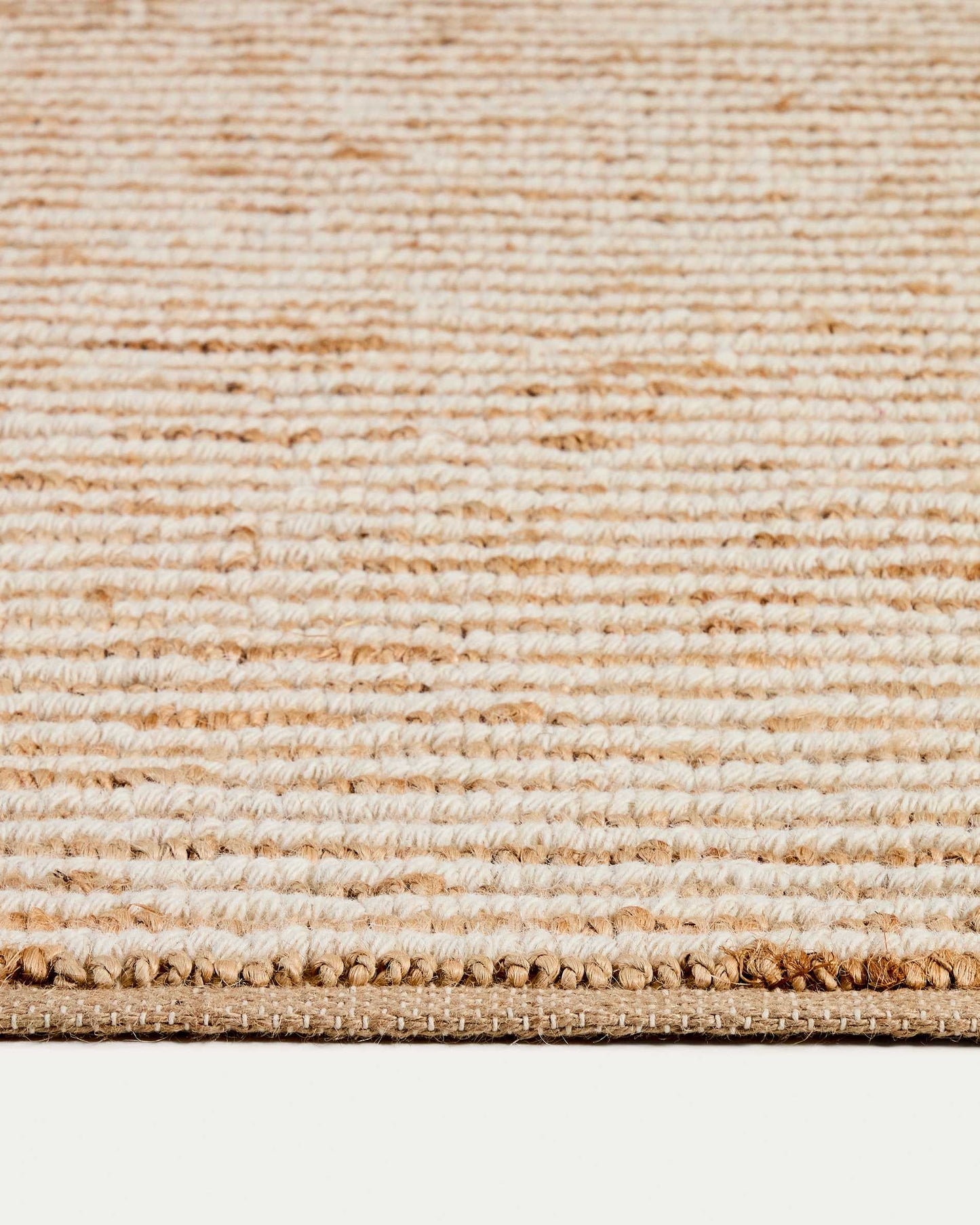 Tappeto Derule in iuta e lana beige 200 x 300 cm
