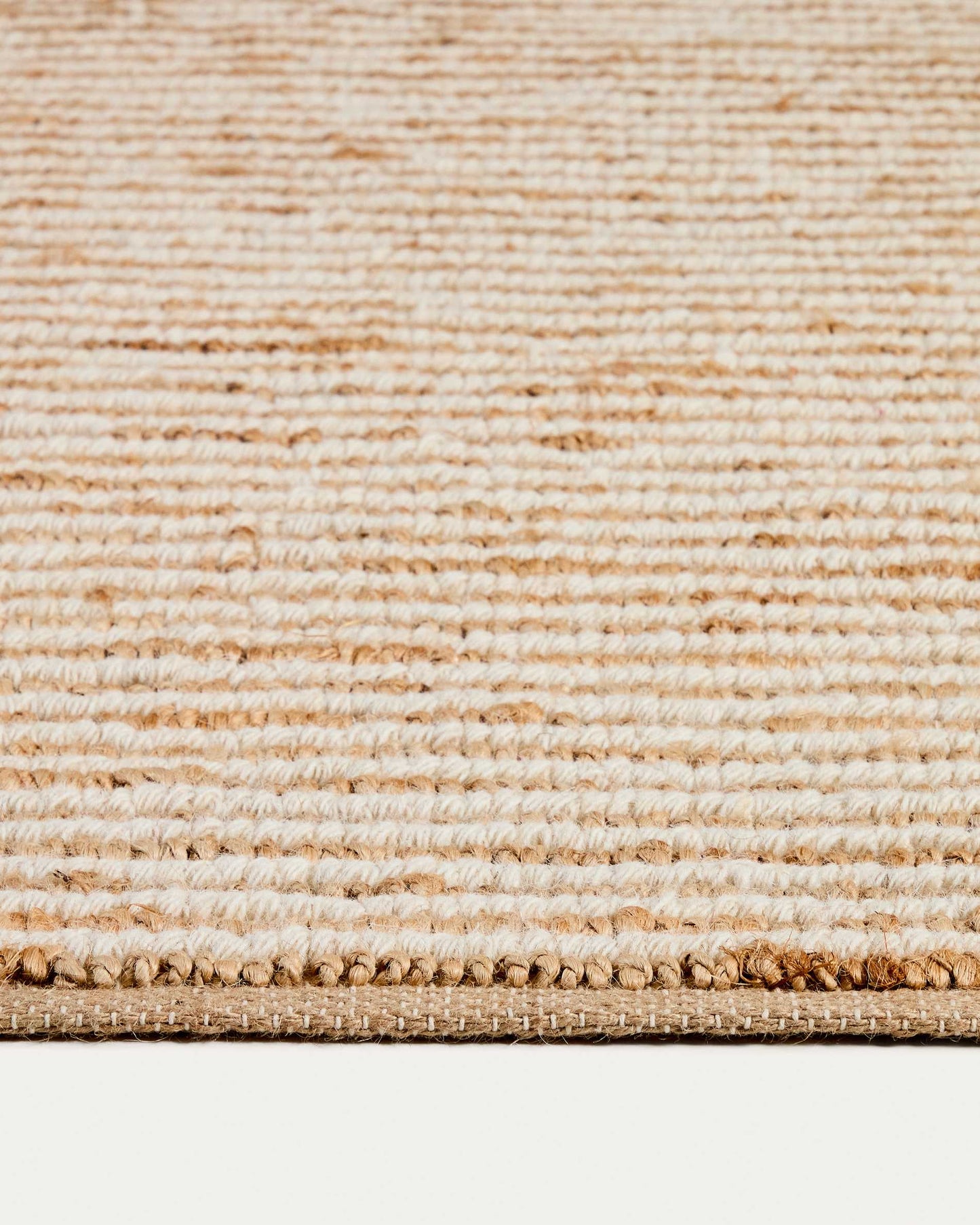 Tappeto Derule in iuta e lana beige 230 x 160 cm