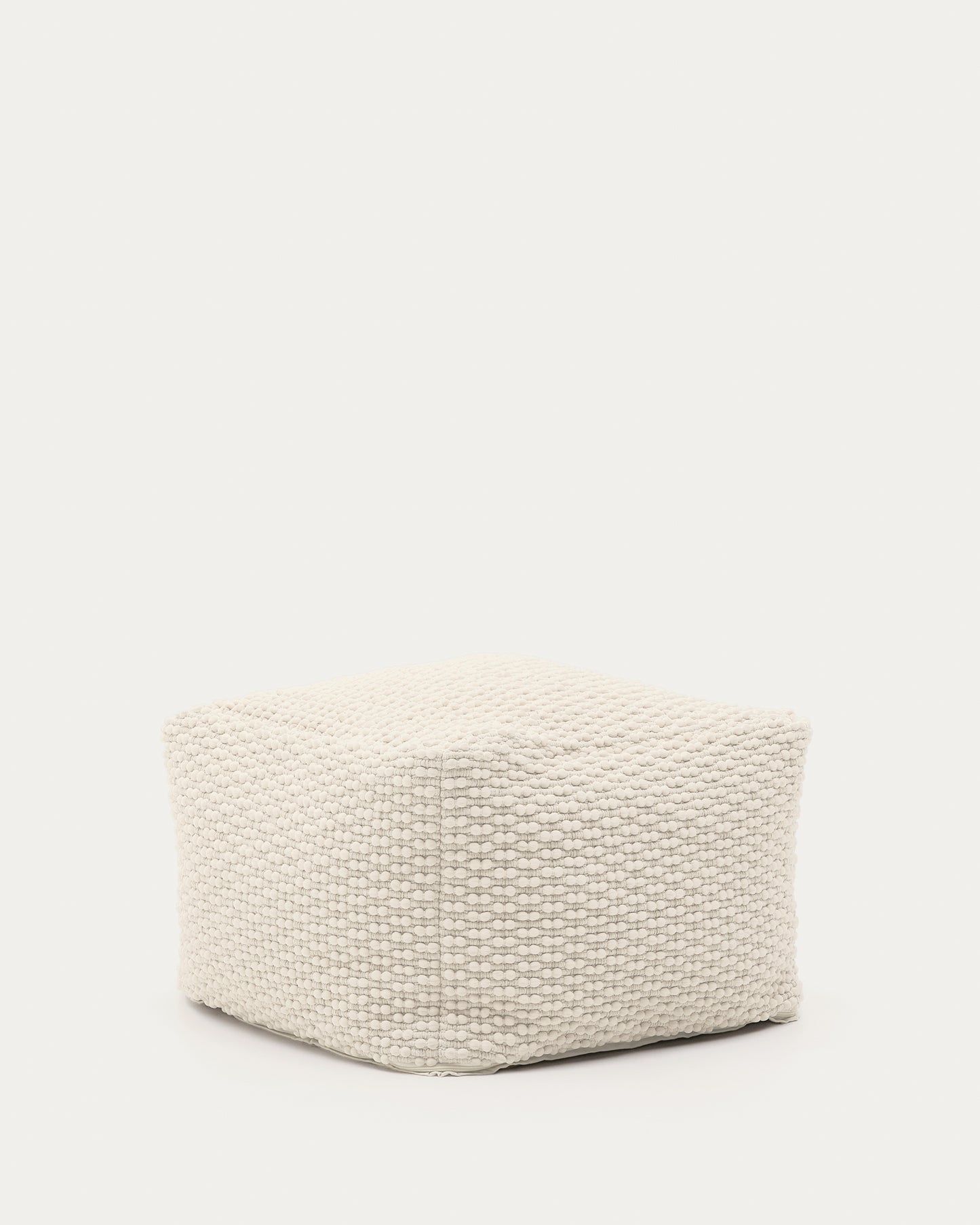 Pouf Mascarell in cotone e poliestere bianco 60 x 60 cm