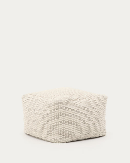 Pouf Mascarell in cotone e poliestere bianco 60 x 60 cm