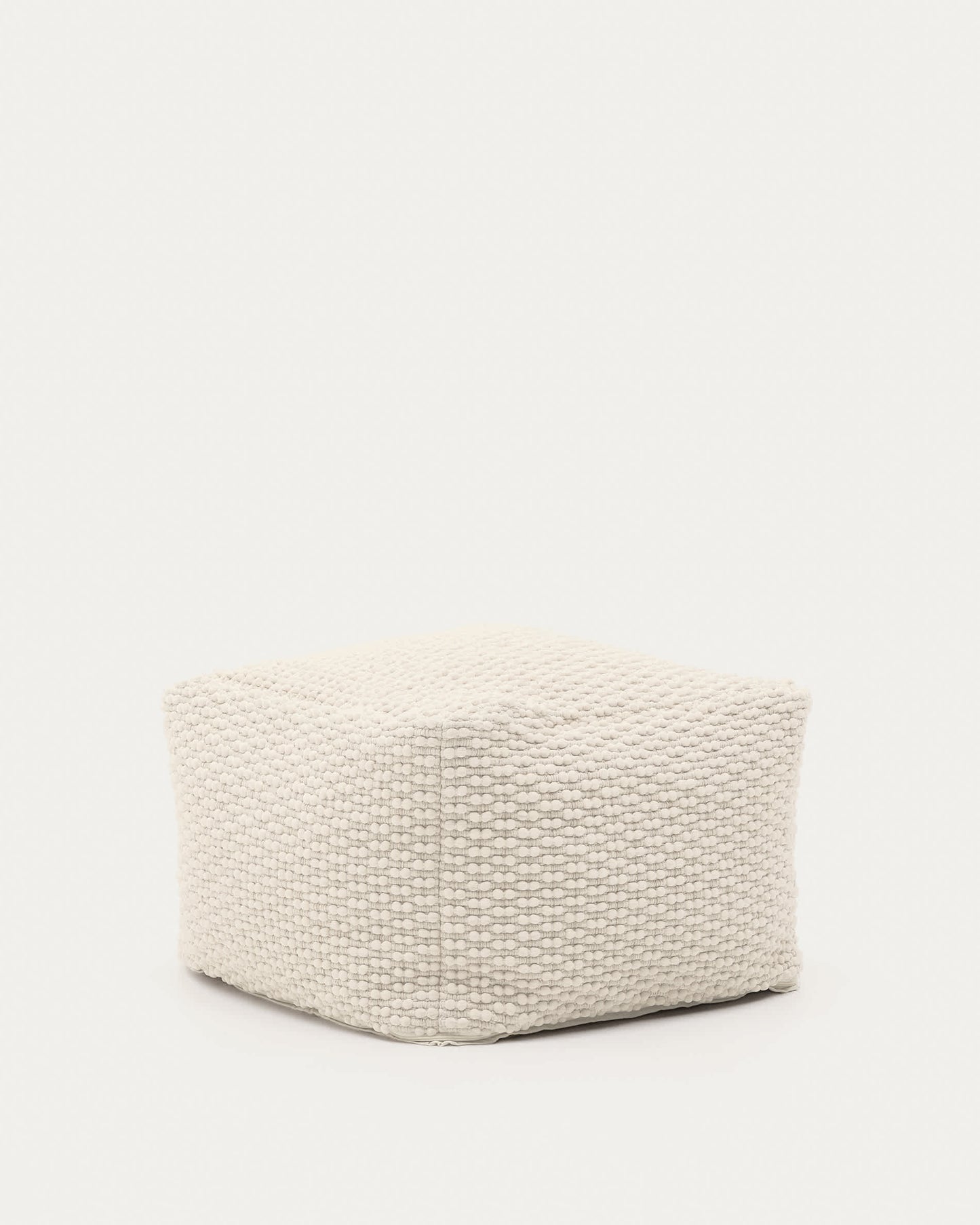 Pouf Mascarell in cotone e poliestere bianco 60 x 60 cm