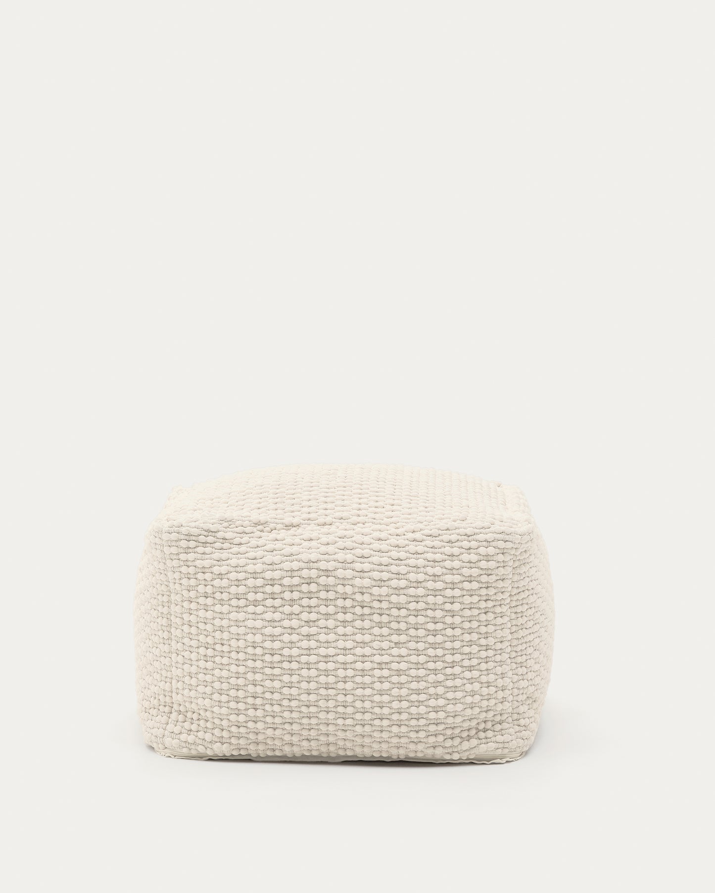 Pouf Mascarell in cotone e poliestere bianco 60 x 60 cm