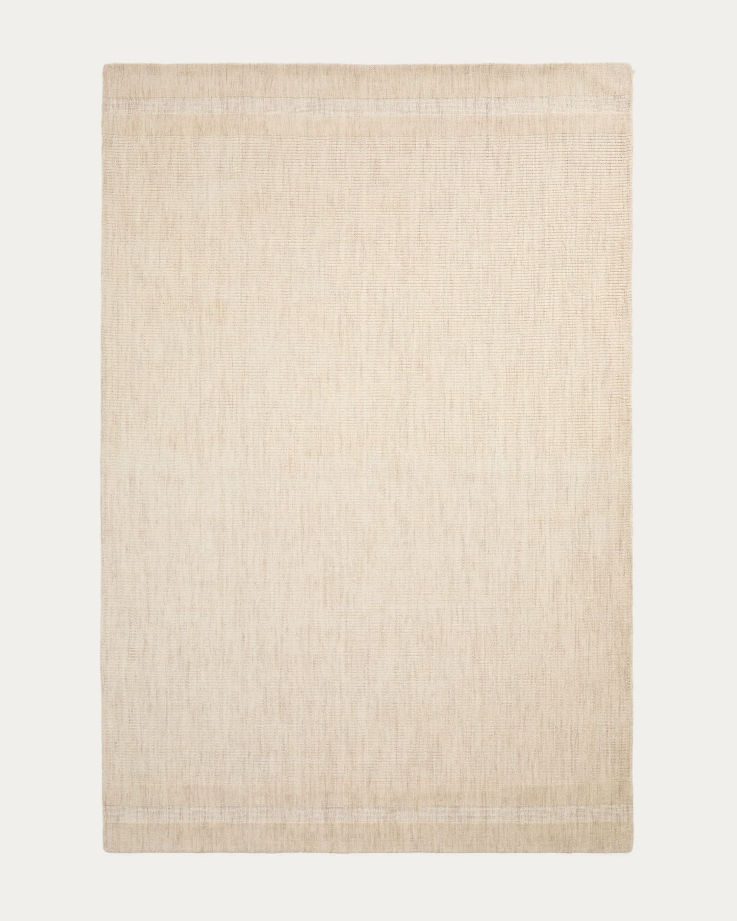 Tappeto Dalena in lana jacquard a righe beige 300 x 200 cm