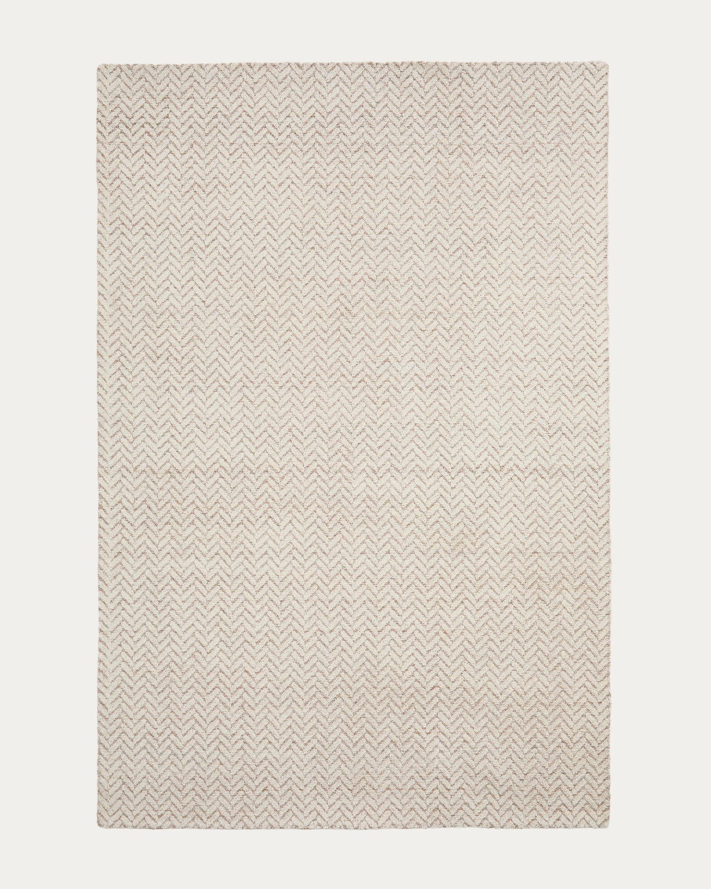 Tappeto Calira in lana jacquard intrecciata beige 300 x 200 cm