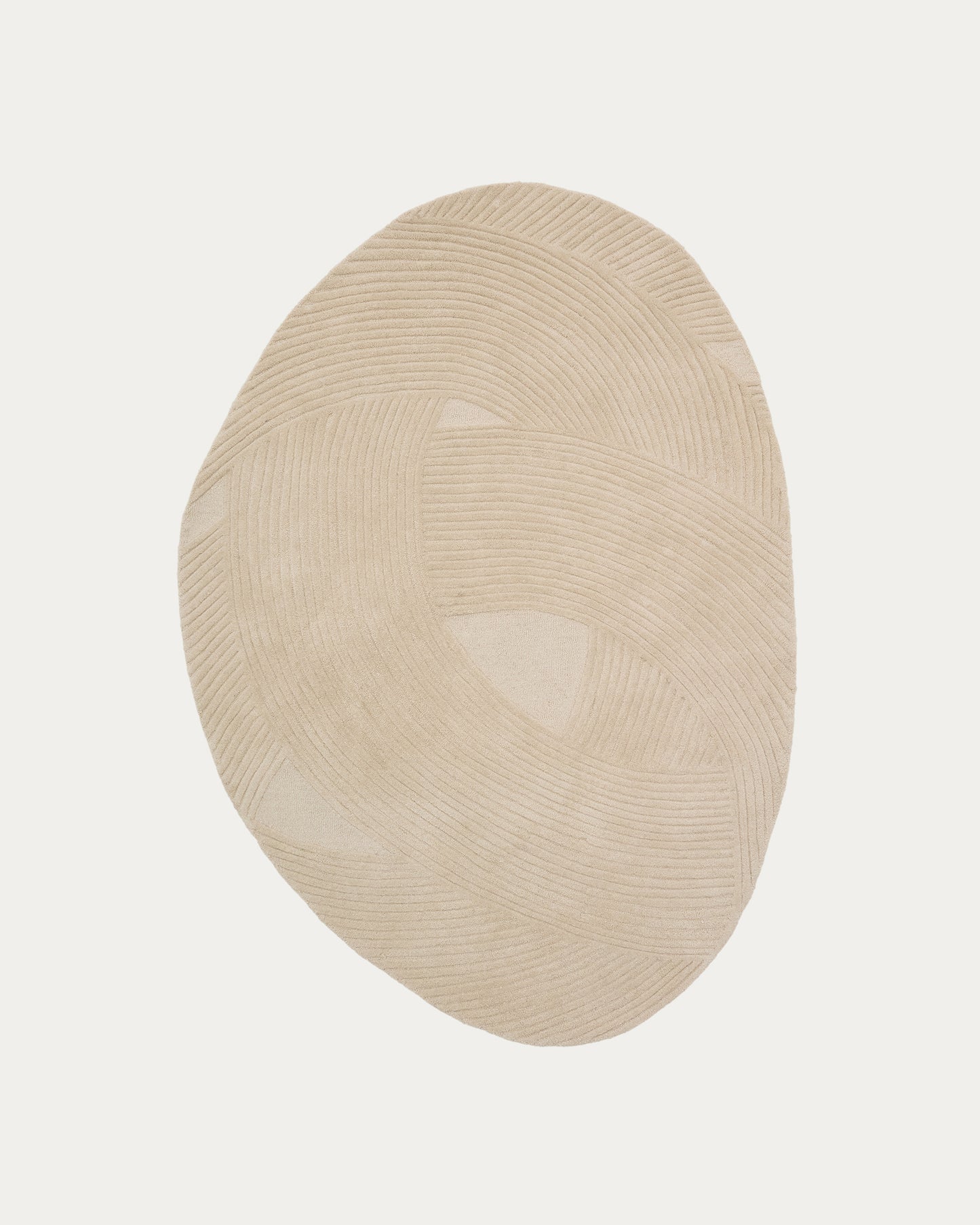 Tappeto Domm di lana beige 160 x 230 cm