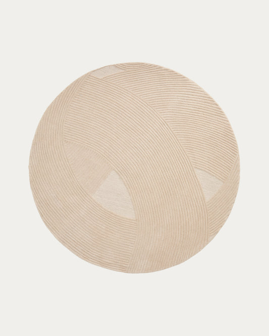 Tappeto Domm di lana beige Ø 200 cm