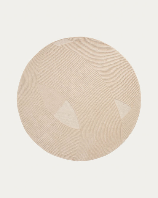 Tappeto Domm di lana beige Ø 200 cm