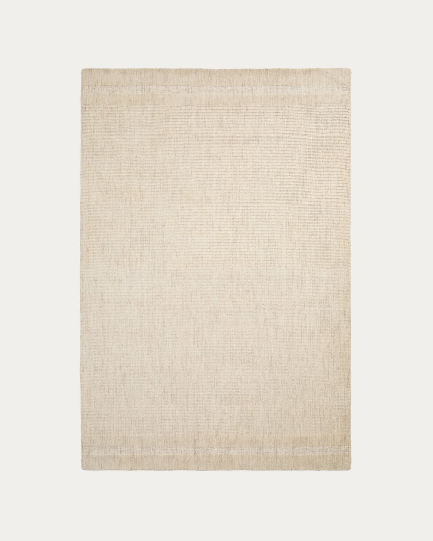 Tappeto Dalena in lana jacquard a righe beige 230 x 160 cm