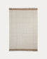 Tappeto Brina in lana jacquard a spina di pesce beige 230 x 160 cm
