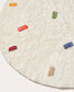 Tappeto rotondo Epifania 100% cotone bianco con pois multicolore Ø 100 cm