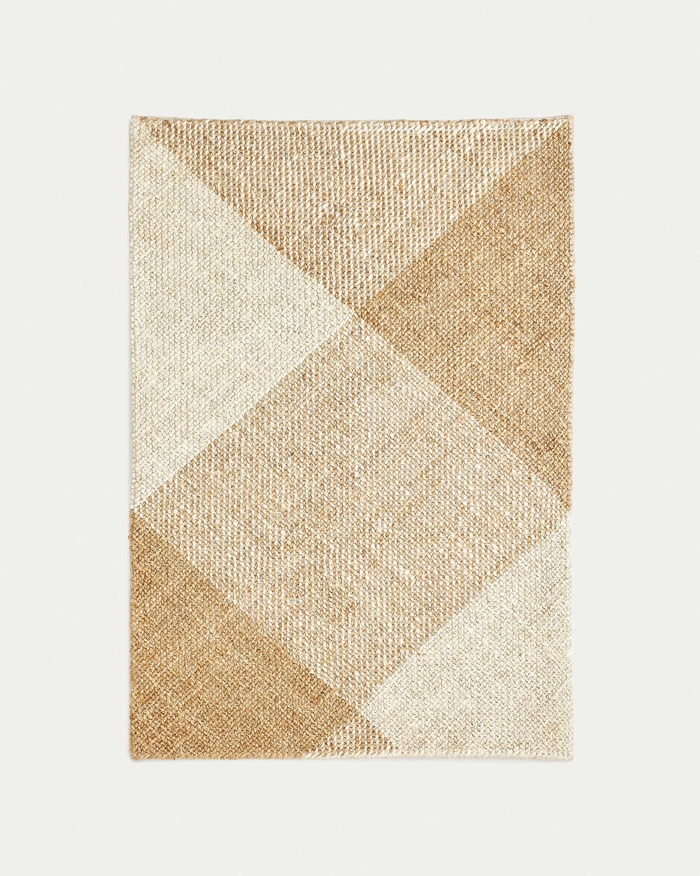 Tappeto Maelan in juta e cotone a quadretti naturale 160 x 230 cm