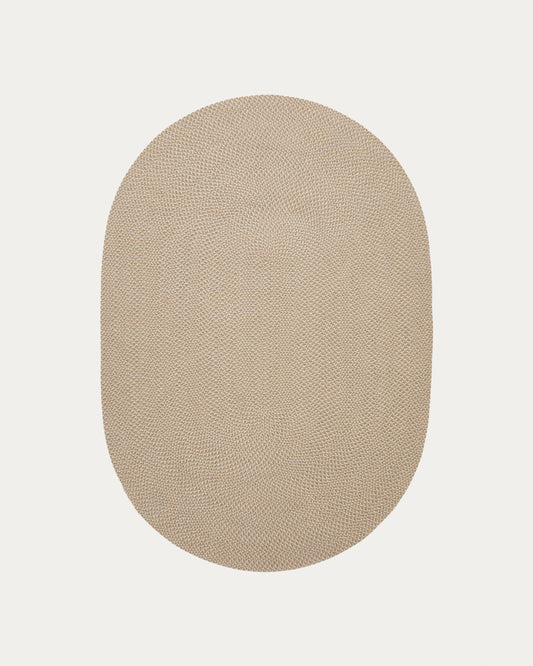 Tappeto ovale Rodhe 100% PET beige 160 x 230 cm
