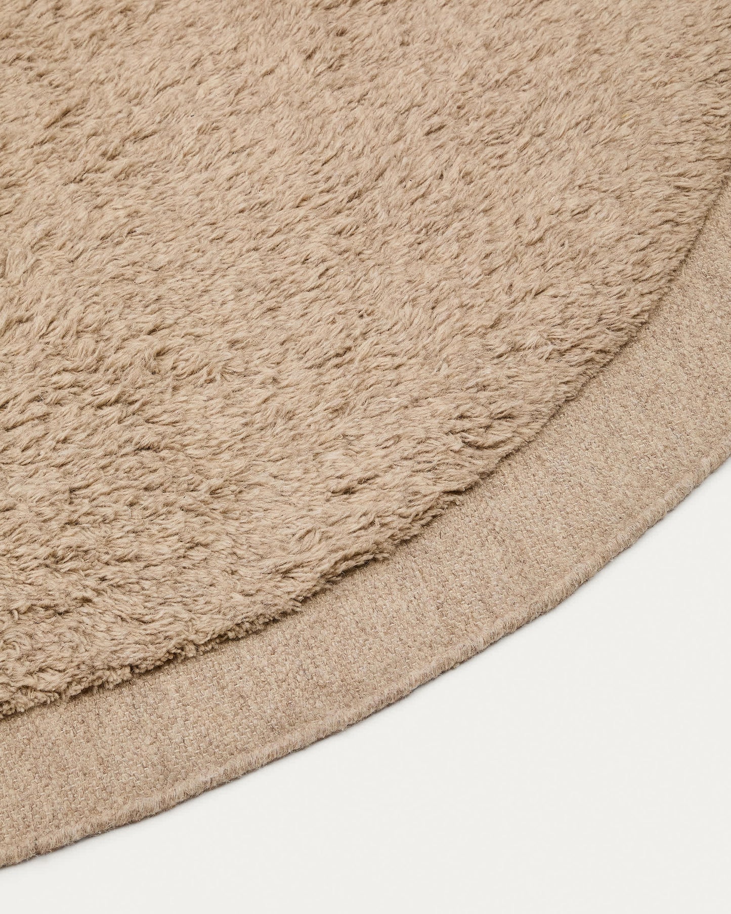 Tappeto rotondo Marely di lana beige Ø 200 cm