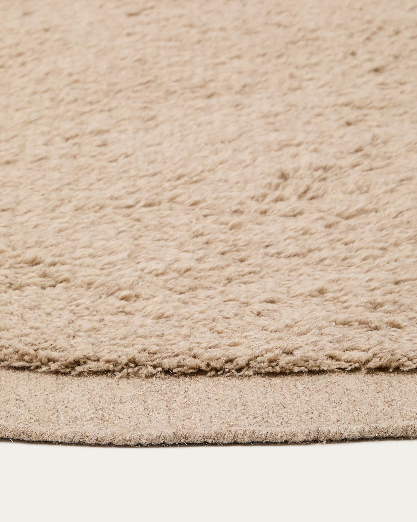 Tappeto rotondo Marely di lana beige Ø 200 cm