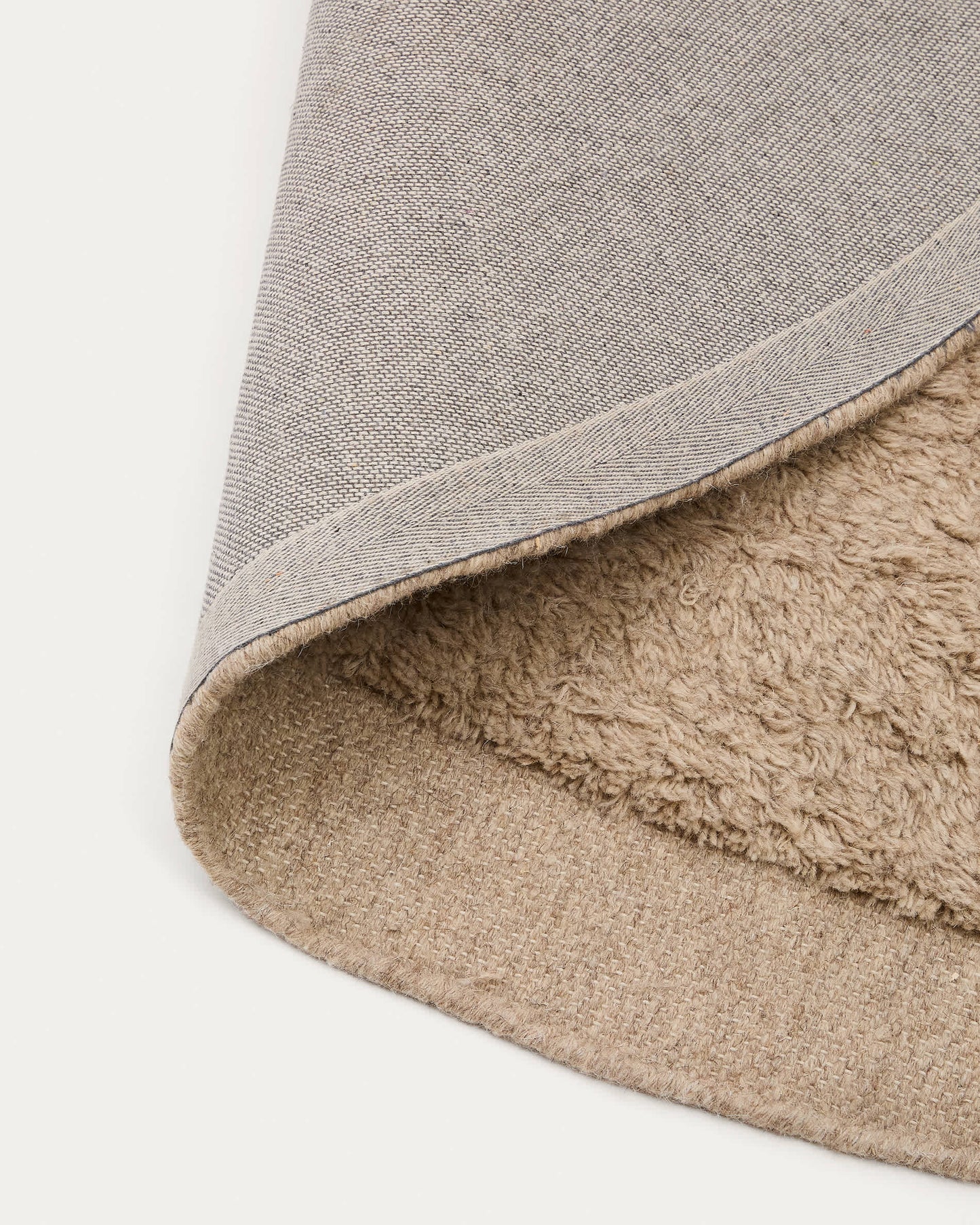 Tappeto rotondo Marely di lana beige Ø 200 cm