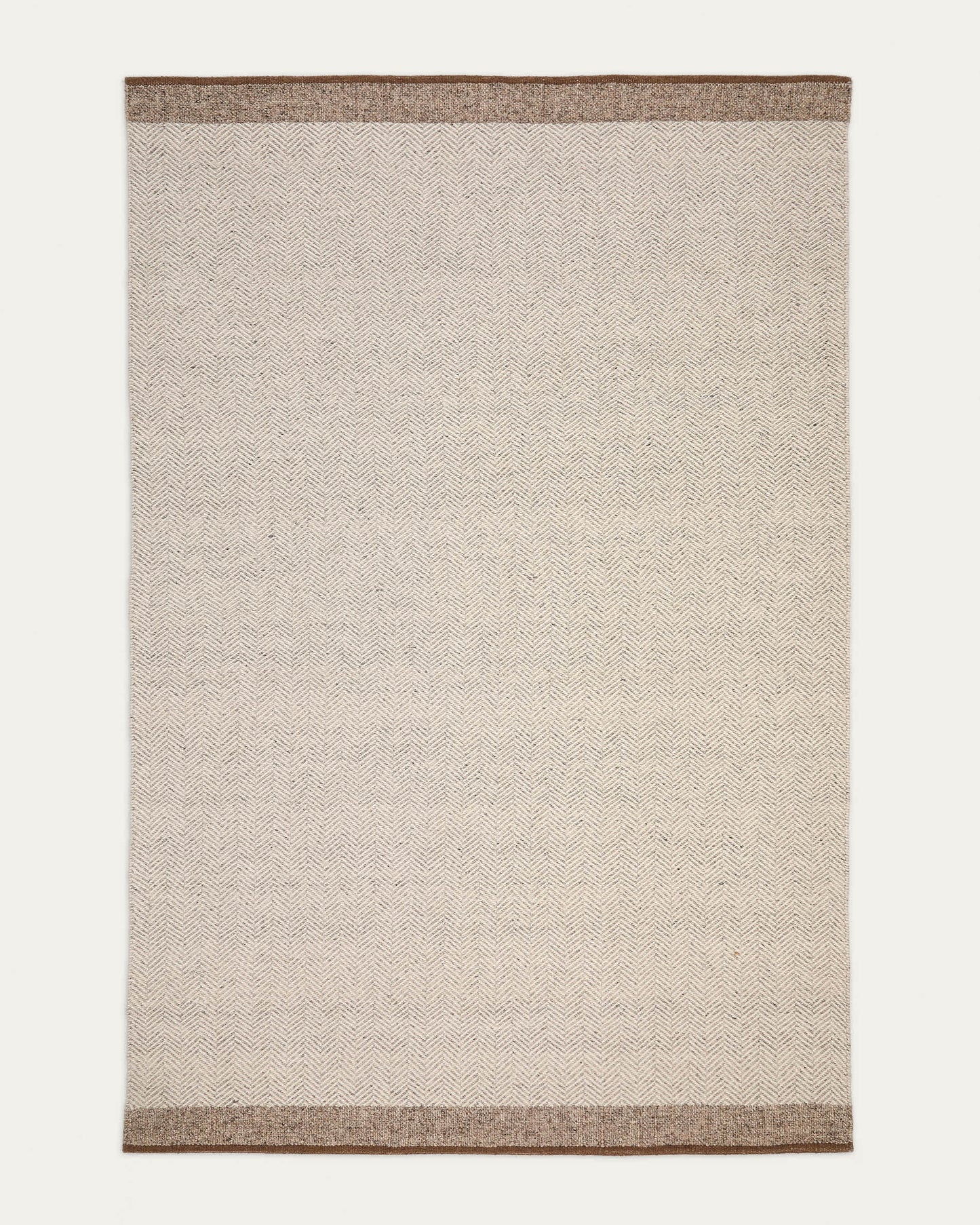 Tappeto Nifelia jacquard in lana beige 200 x 300 cm