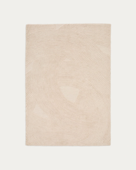 Tappeto Domm di lana bianco 160 x 230 cm