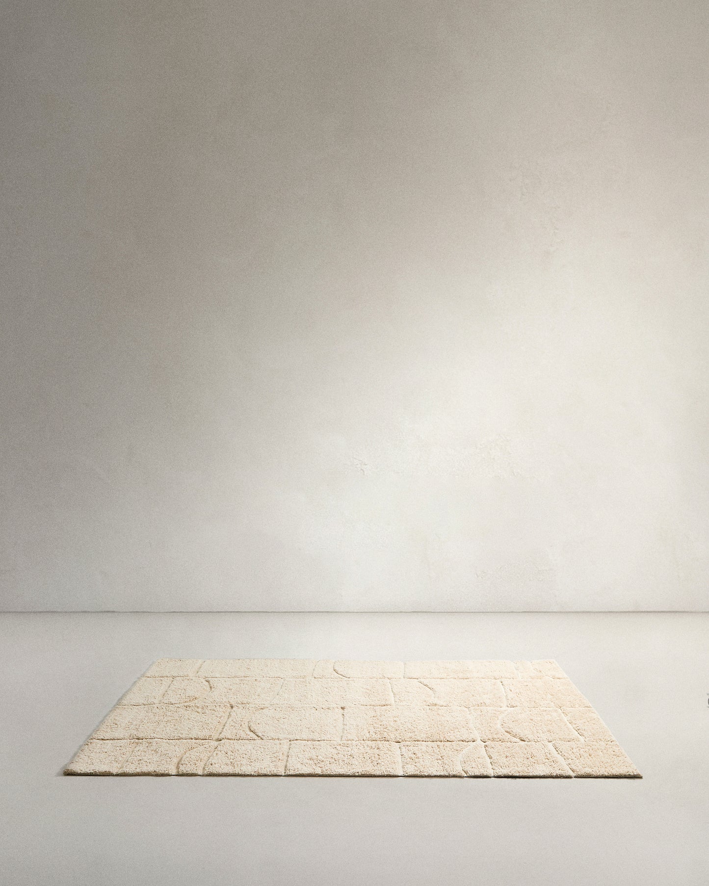 Tappeto Nak jacquard in lana écru 200 x 300 cm