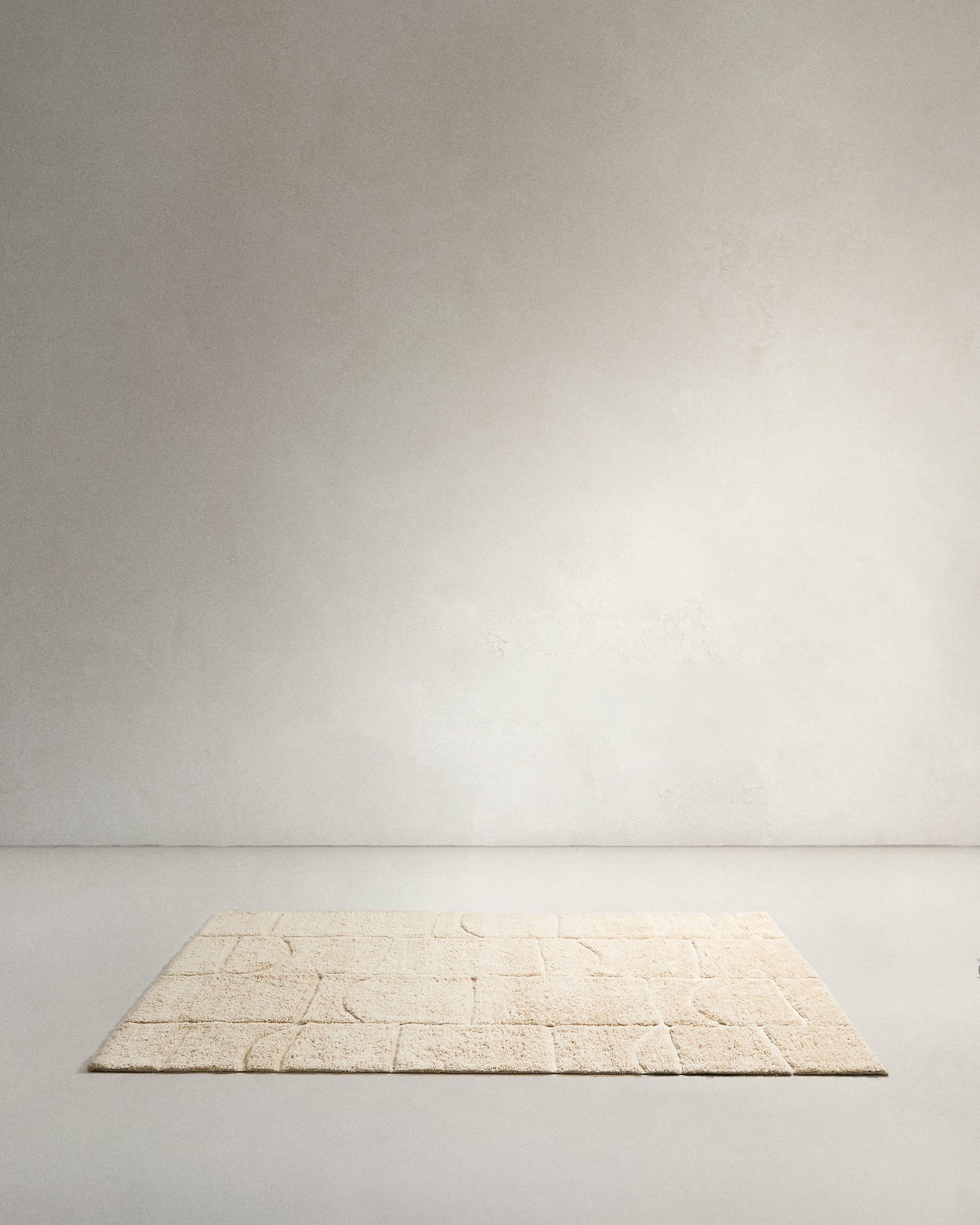 Tappeto Nak jacquard in lana écru 200 x 300 cm