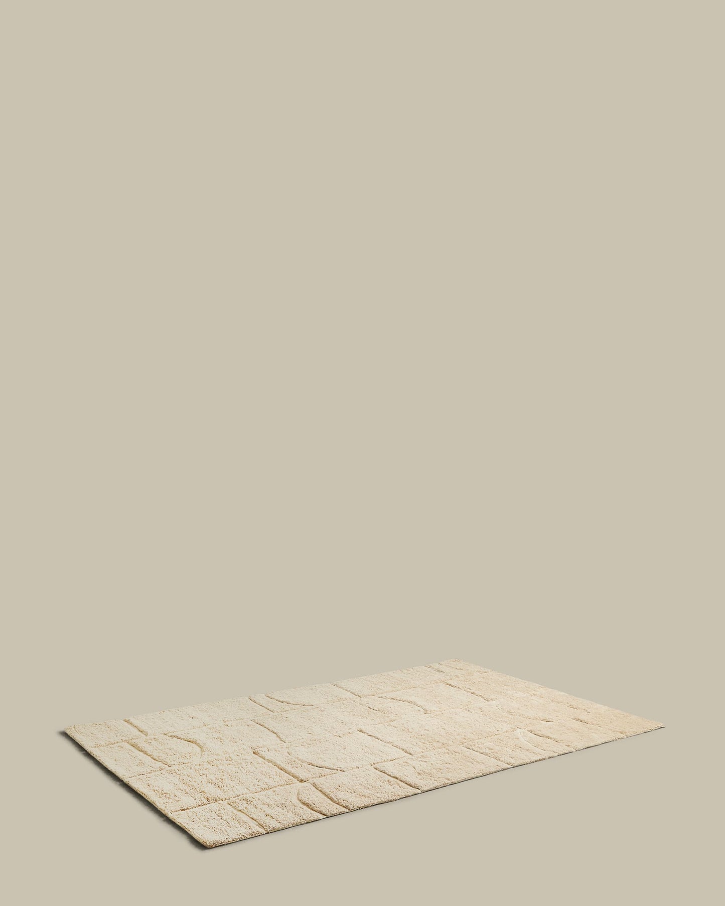 Tappeto Nak jacquard in lana écru 200 x 300 cm