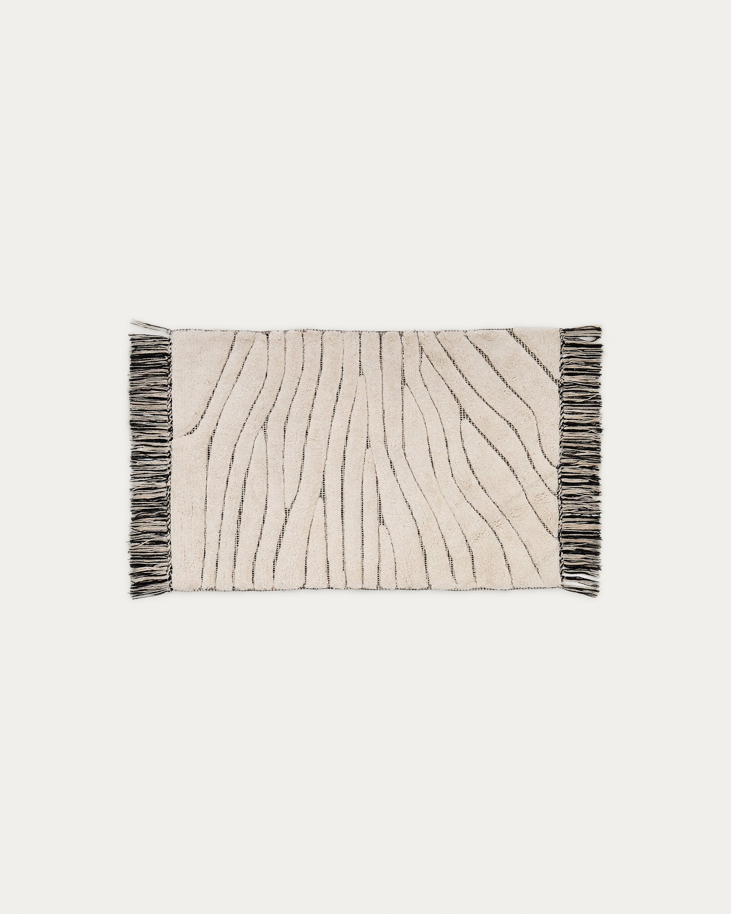 Tappeto da bagno Crilda di cotone bianco 50 x 70 cm