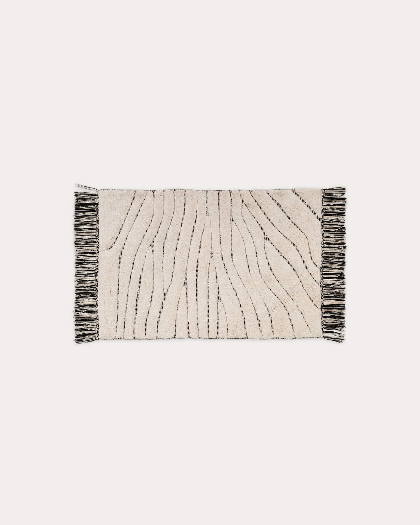 Tappeto da bagno Crilda di cotone bianco 50 x 70 cm