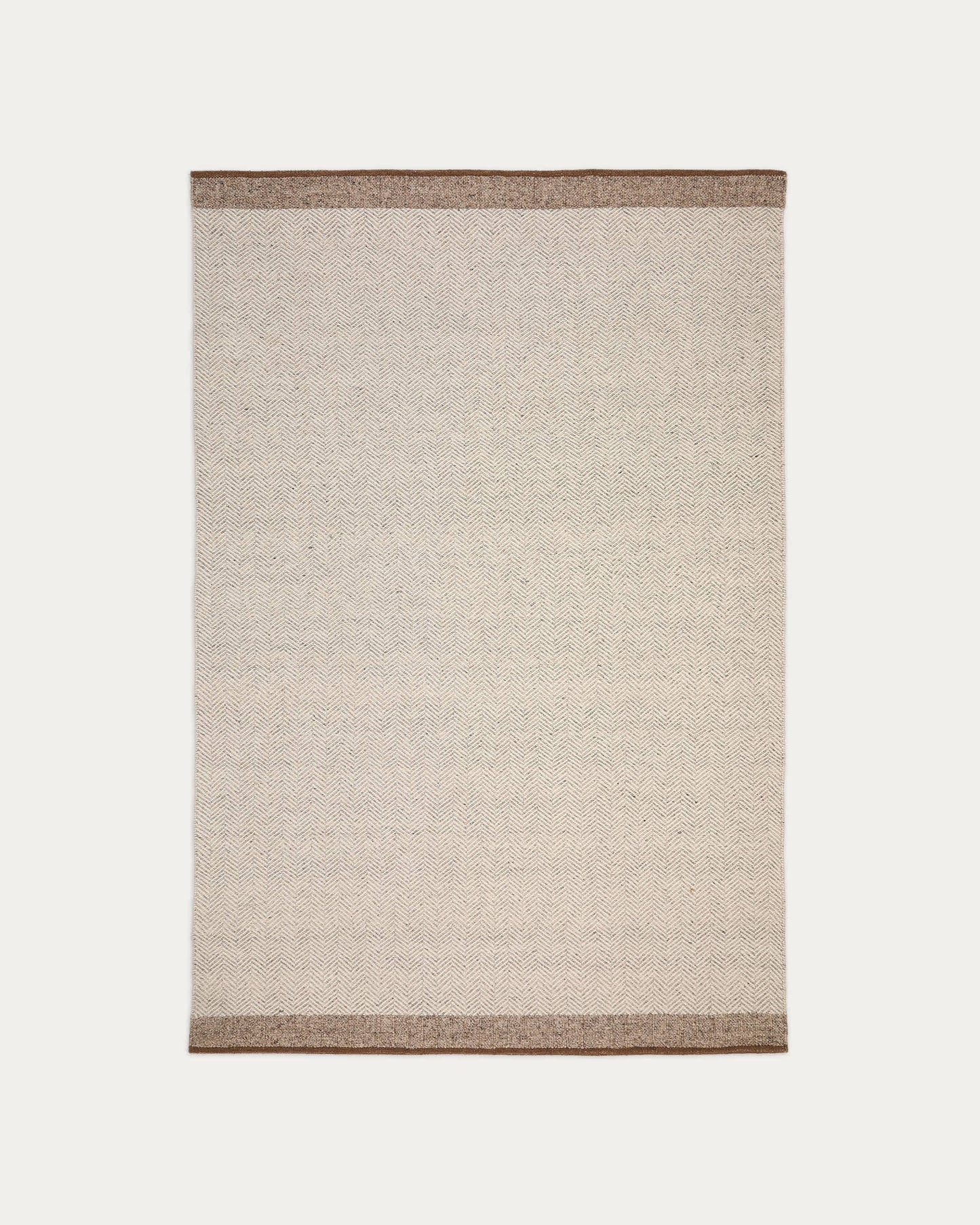 Tappeto Nifelia jacquard in lana beige 160 x 230 cm