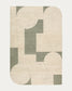 Tappeto Bralen in lana jacquard verde e beige 200 x 300 cm
