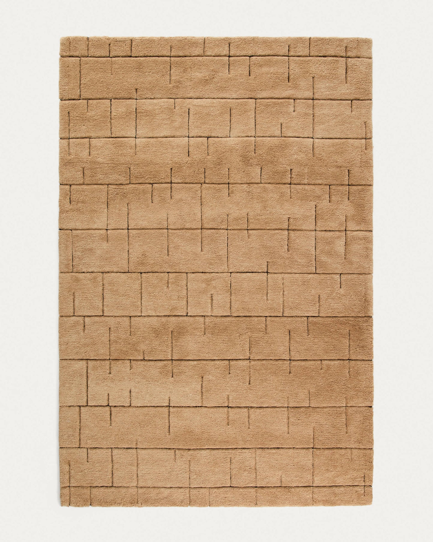 Tappeto Helun in lana con motivo marrone 200 x 300 cm