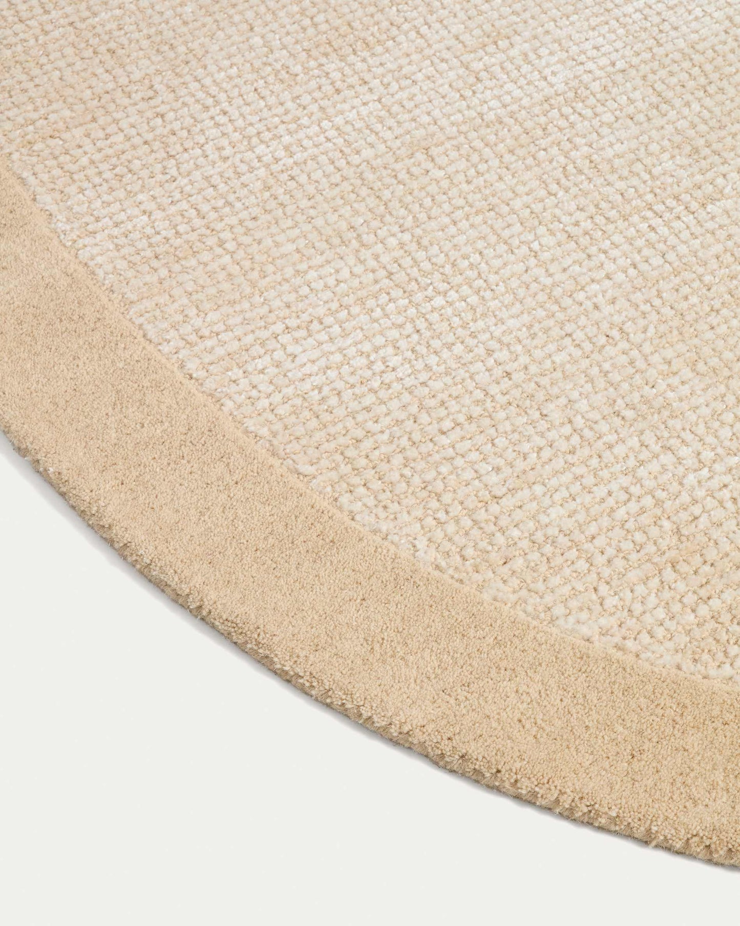 Tappeto Ivena in lana e viscosa beige 160 x 230 cm