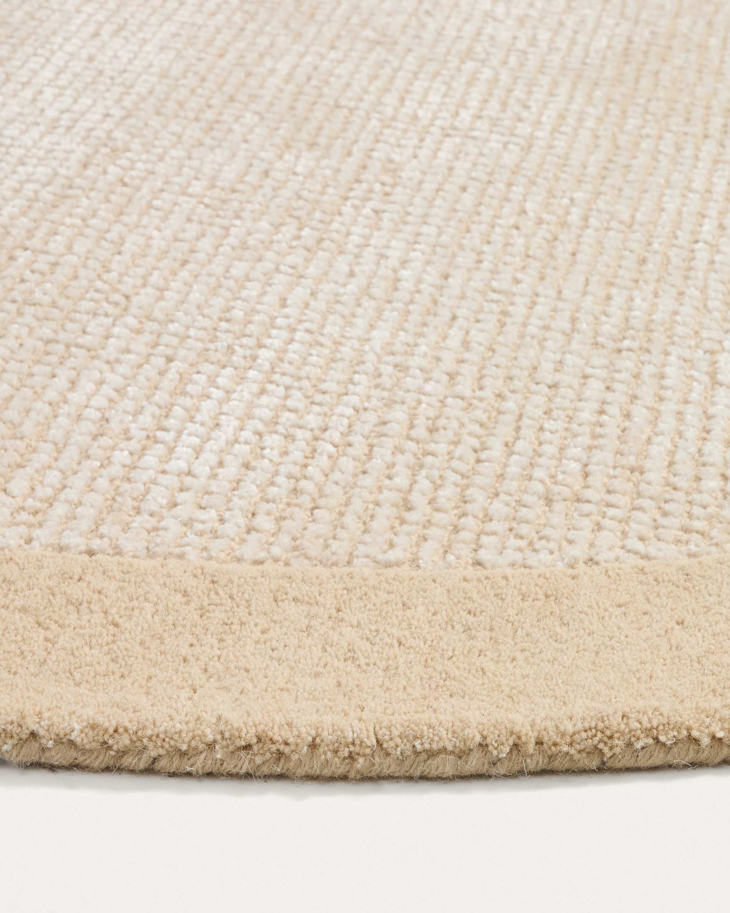 Tappeto Ivena in lana e viscosa beige 160 x 230 cm
