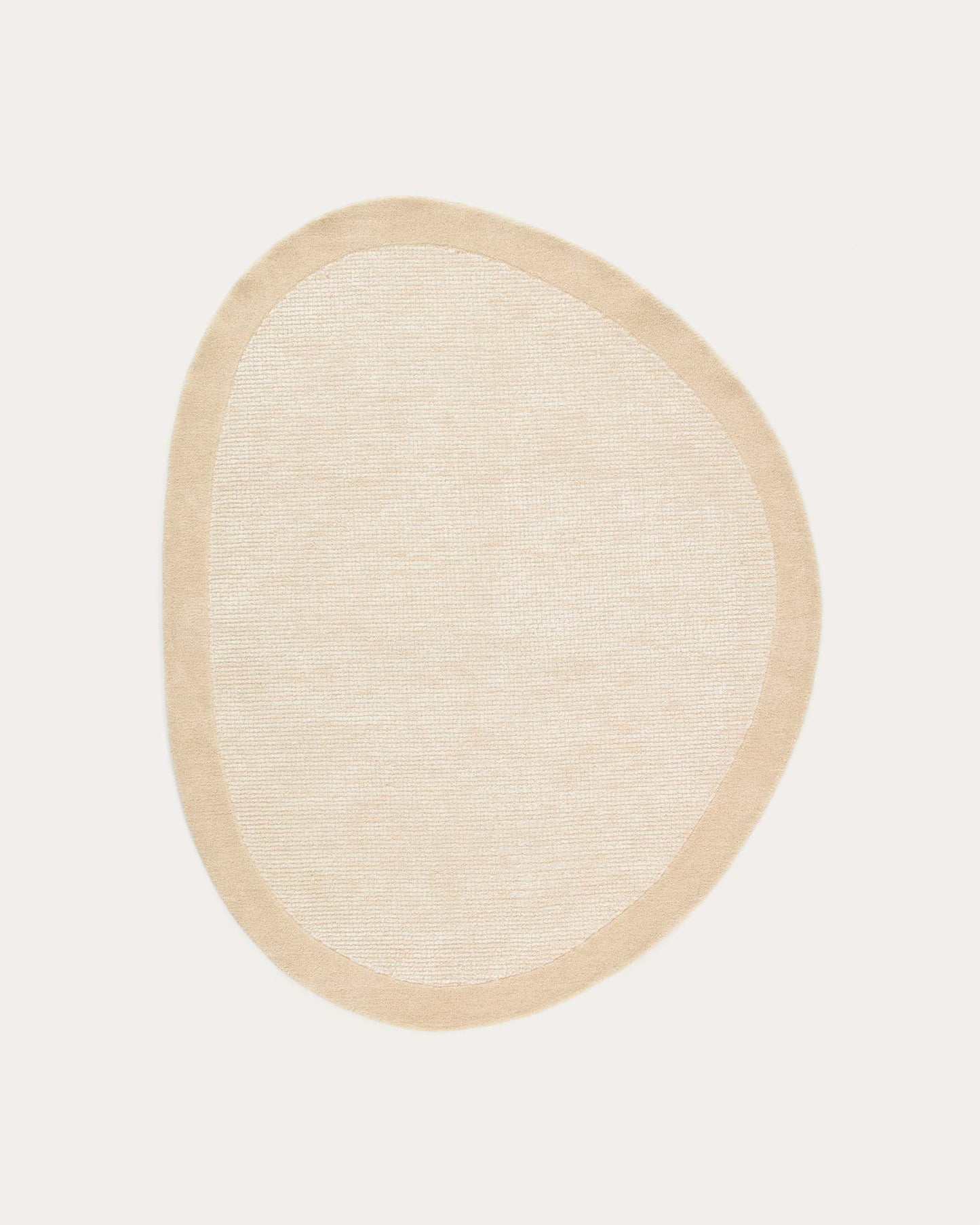 Tappeto Ivena in lana e viscosa beige 160 x 230 cm