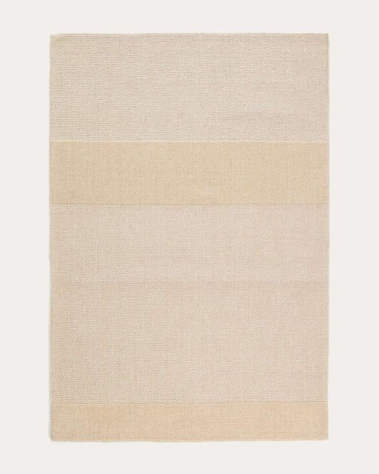 Tappeto Esola in lana beige 200 x 300 cm