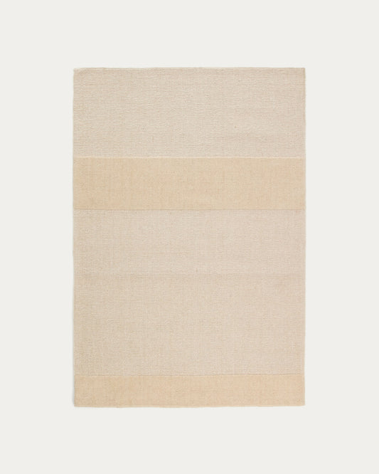Tappeto Esola in lana beige 160 x 230 cm