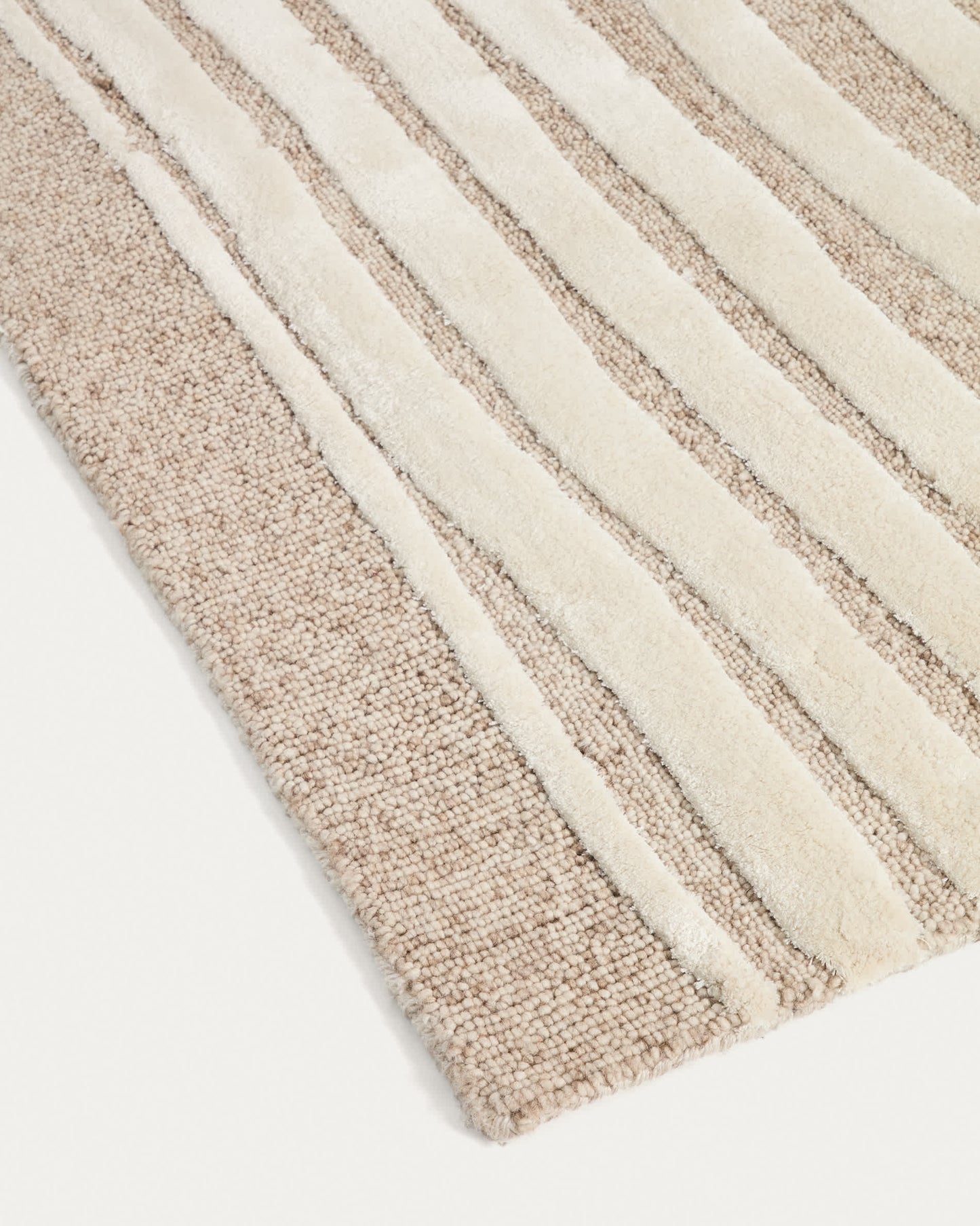 Tappeto Colire in lana e viscosa beige 160 X 230 cm