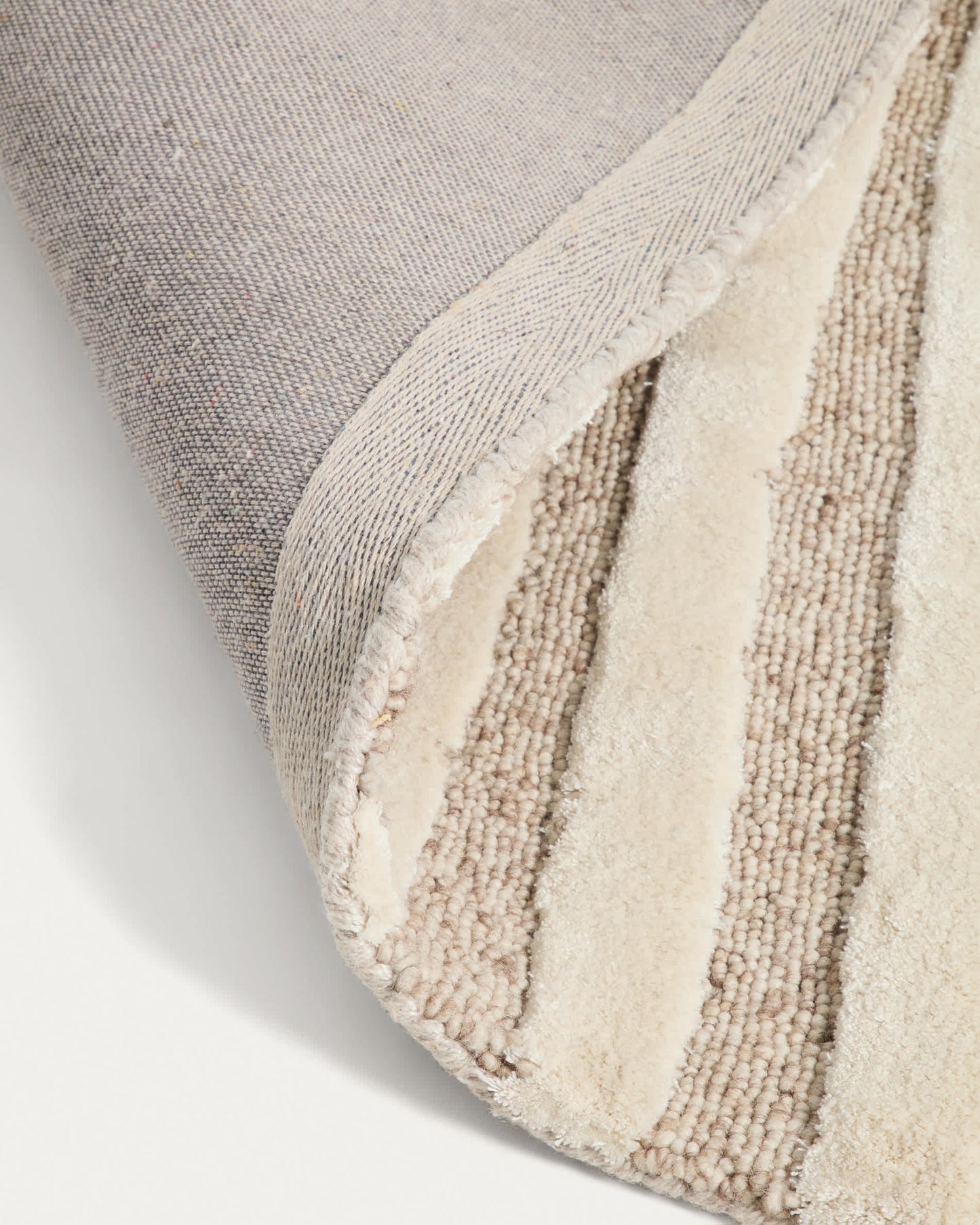 Tappeto Colire in lana e viscosa beige 160 X 230 cm