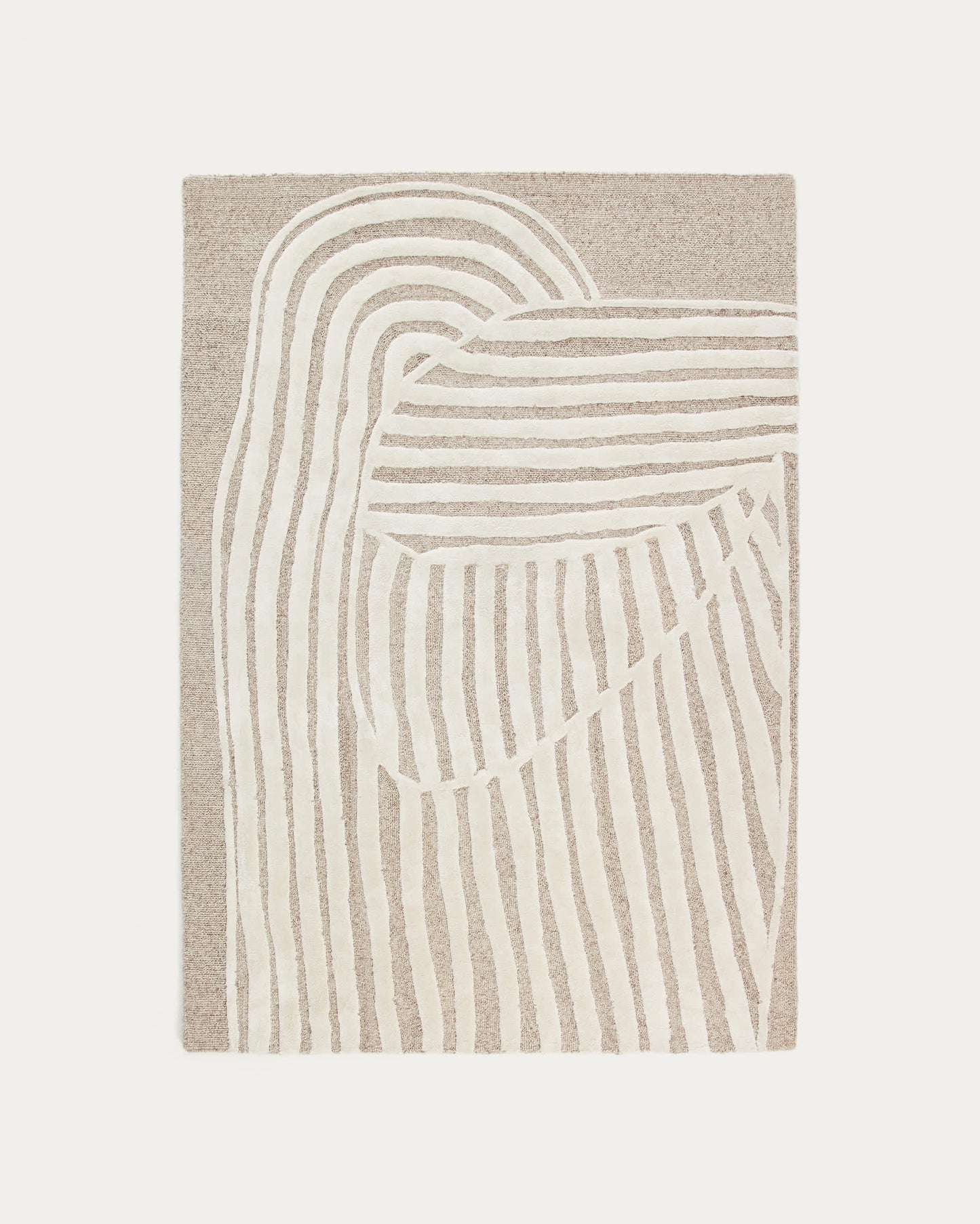 Tappeto Colire in lana e viscosa beige 160 X 230 cm