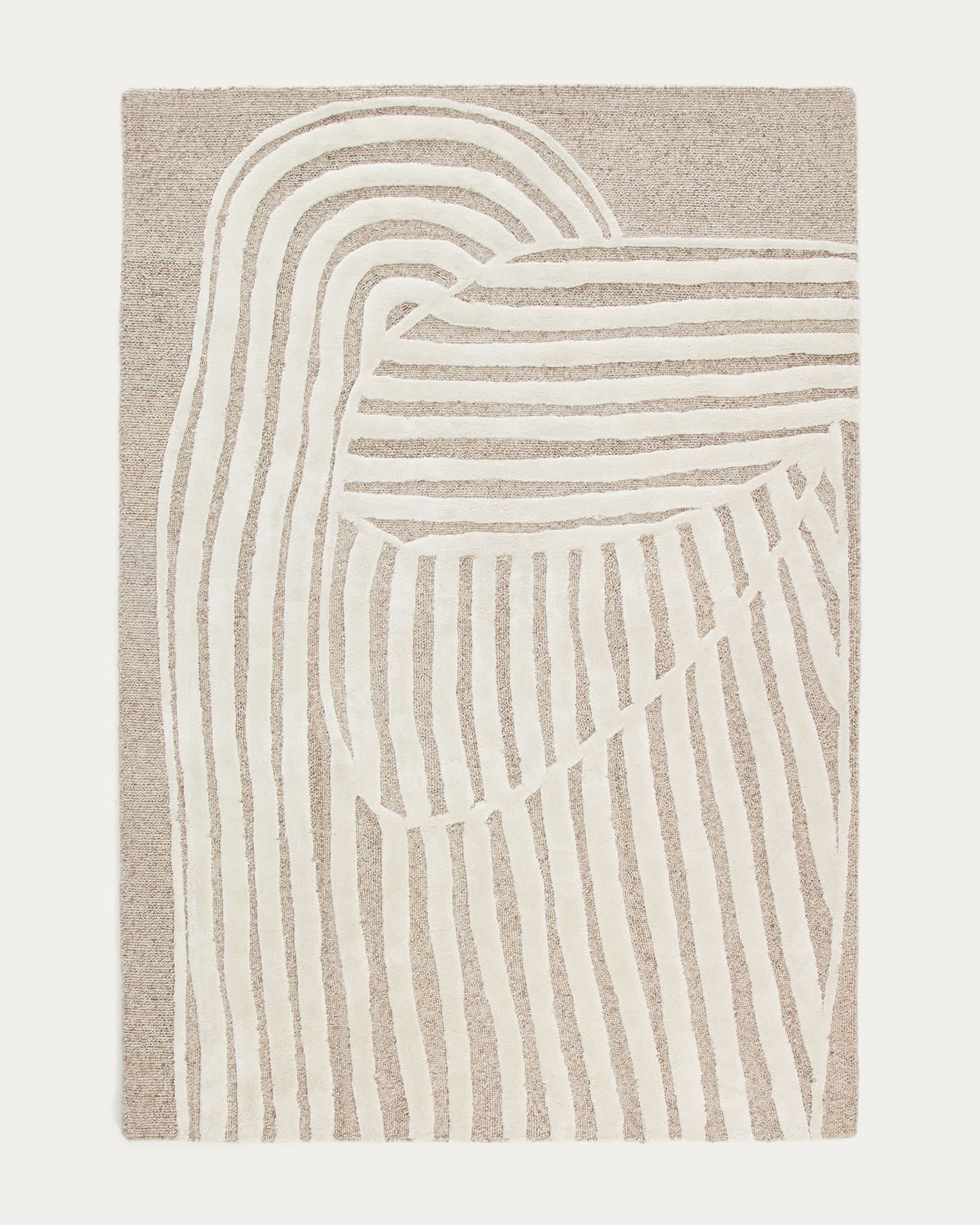 Tappeto Colire in lana e viscosa beige 200 X 300 cm