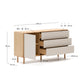 Credenza Anielle 1 anta 3 cassetti in legno massello e impiallacciato frassino 150 x 78 cm