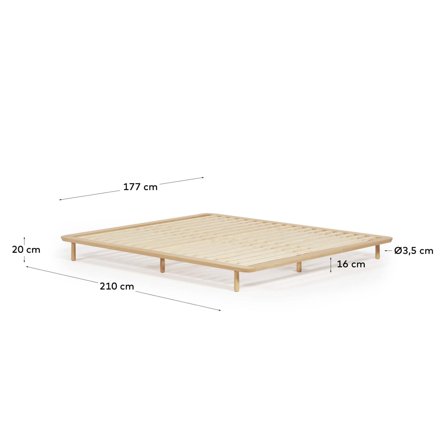 Letto Anielle in massello di frassino 160 x 200 cm
