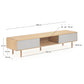 Mobile TV Anielle 2 ante in legno massello e impiallacciato frassino 180 x 41 cm