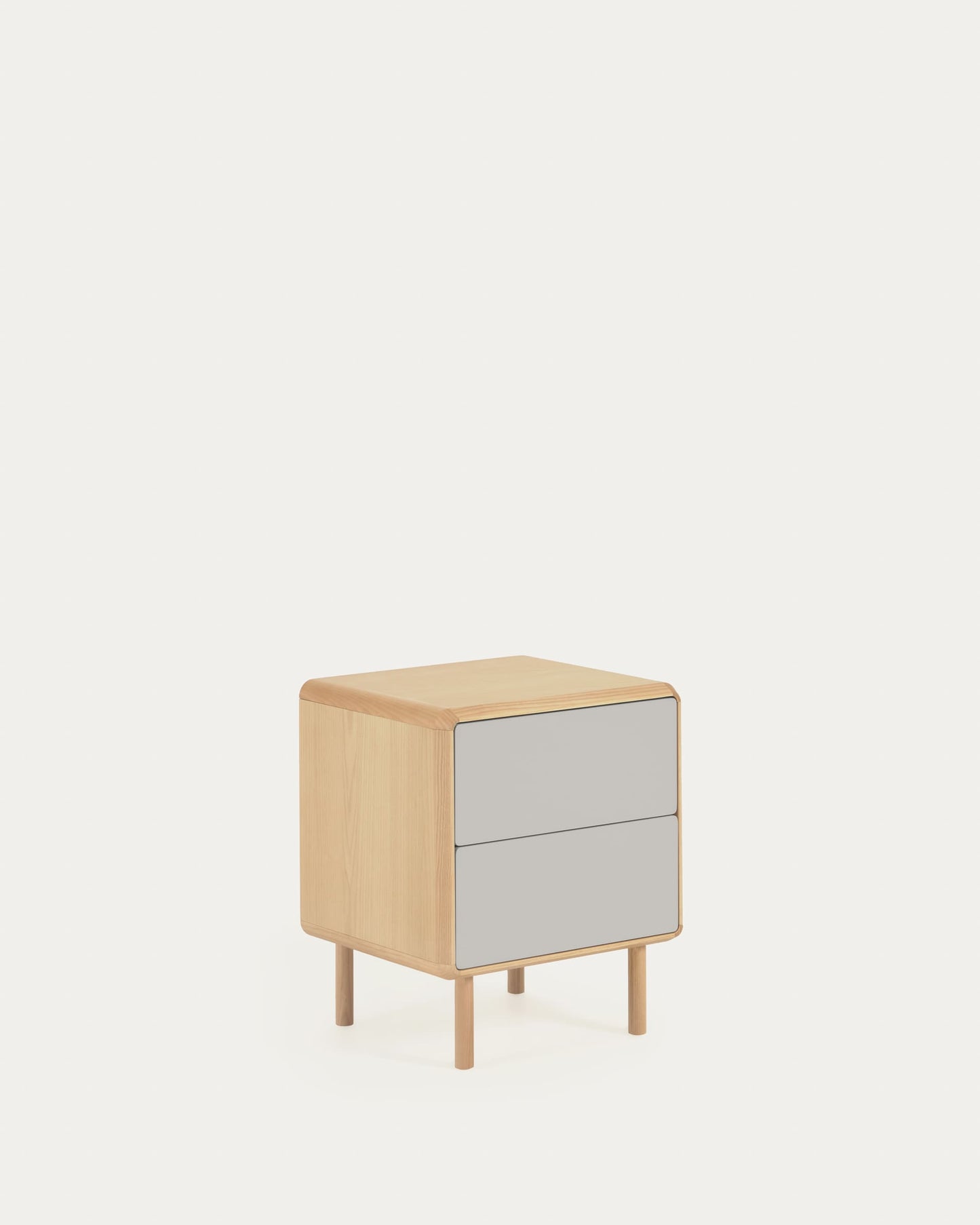 Comodino Anielle in legno massello e impiallacciato frassino 50 x 58,4 cm