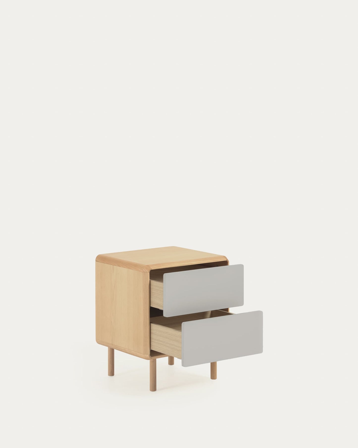 Comodino Anielle in legno massello e impiallacciato frassino 50 x 58,4 cm